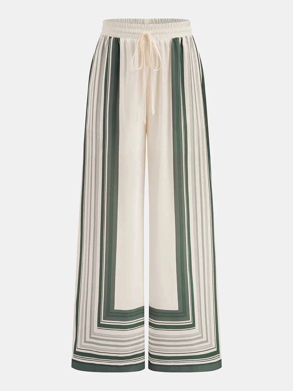 NEW MATCHING SET CO ORD silk Geometric Wide Leg two piece Tie-Front l’academie